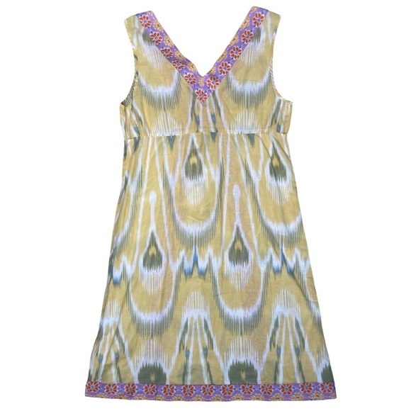 Lilka for Anthropologie Ikat Floral Print Sleeveless Cotton Dress - Size XS - Picture 3 of 9